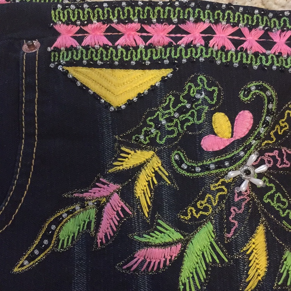 Christian LaCroix Absolutely Fabulous Fancy Decorated Denim Jeans NWOT - Picture 6 of 8